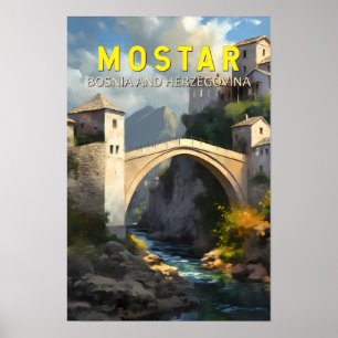 モスタル スタリ・モスト 旅行 油絵 アート ヴィンテージ ポスター