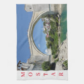 モスターオールドブリッジビュー茶タオル キッチンタオル (縦)