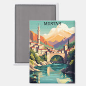 モスターカラフルボスニアヘルツェゴビナヴィンテージ旅行 マグネット (正面/裏面)