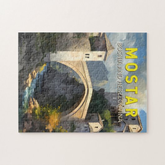 モスタースタリ最も旅行油絵画アートヴィンテージ ジグソーパズル (横)