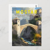 モスタースタリ最も旅行油絵画アートヴィンテージ ポストカード (正面/裏面)