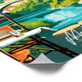 モスターボスニアトラベルアートヴィンテージイラストレーション ポスター (角)