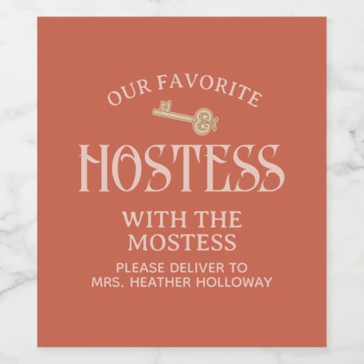 モステスカスタムスクリプトギフトとホステス ワインラベル (シングルラベル)