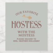 モステスカスタムスクリプトギフトとホステス ワインラベル (シングルラベル)