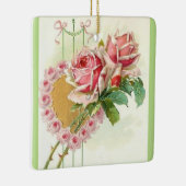 モストビューティフルヴィンテージピンクローズアンドハート セラミックオーナメント (右)