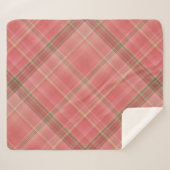 モスバラピンクアンドグリーンプレイド シェルパブランケット (正面(横))