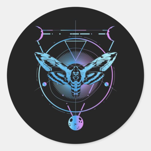 モスパステルゴシック幾何学的ウィッチークレセント ラウンドシール (正面)