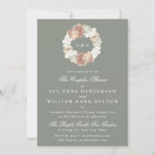 モスパンパスセージモノグラムリースカップルシャワー 招待状 (正面)