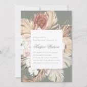 モスパンパストロピカルセージロマンチックブライダルシャワー 招待状 (正面)