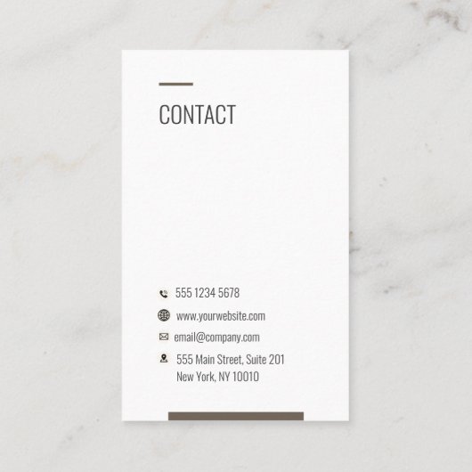 モスブラウンモダンミニマリスト金銀杏 名刺 (裏面)