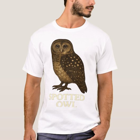 モスポータオウルTシャツ: 絶滅危惧種の鳥のTシャツ Tシャツ (正面)