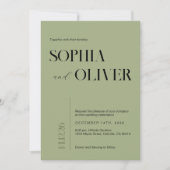 モスモダングリミニマルタイポグラフィ 招待状 (正面)