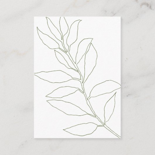 モスモダングリーンボタニカルフローラ結婚ズ エンクロージャーカード (裏面)