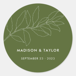 モスモダングリーンボタニカルフローラ結婚式の引き出物 ラウンドシール