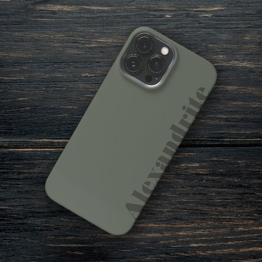 モスモダングリーン名前をカスタムする誕生日記念日 iPhoneケース