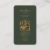 モスモダングリーン金ゴールドモノグラムプロフェッショナル 名刺 (裏面)