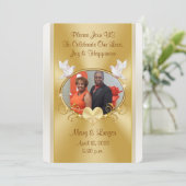 モスリカスタムーの金ゴールド結婚及びオフホワイト命令 招待状 (スタンド正面)