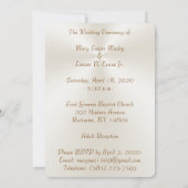 モスリカスタムーの金ゴールド結婚及びオフホワイト命令 招待状 (裏面)