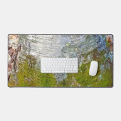 モス樺の木ツリーバーク素朴カントリー自然写真 デスクマット (キーボード&マウス)