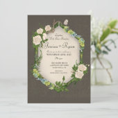 モス自然素朴アンドバラ結婚式招待状 招待状 (スタンド正面)
