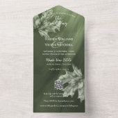 モス離れグ・グリーンQRコードのカエデ・アクセント オールインワン招待状 (内側)