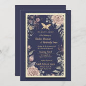 モス、バラ&ティスル結婚式招待状II 招待状 (正面/裏面)