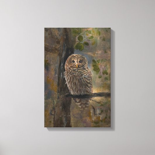 モズクイフクロウの絵画 14 x 28 キャンバスプリント (正面)