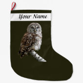 モズクイフクロウ ラージクリスマスストッキング (正面)
