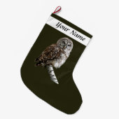 モズクイフクロウ ラージクリスマスストッキング (正面 (吊り時))
