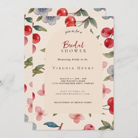 モダコケットさくらんぼエンウナグランデュッカデノビア 招待状 (正面/裏面)