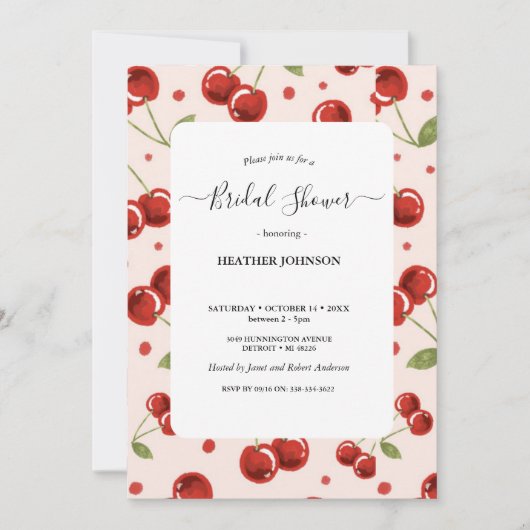 モダコケットさくらんぼエンウナグランデュッカデノビア 招待状 (正面)