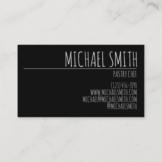 モダックココナッツミタイインディアンスウィートパティストリーシェフ 名刺 (裏面)