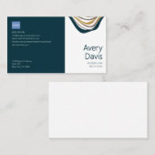 モダニストエレガントアーキテクト、ミッドナイトグリーン 名刺 (正面/裏面)