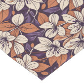 モダニスト秋フラワーパープル&クリーム装飾用クッション ショートテーブルランナー (コーナー)