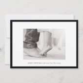 モダンあいさつカスタム色フォトフレームのクリスマス シーズンカード (正面)