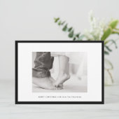 モダンあいさつカスタム色フォトフレームのクリスマス シーズンカード (スタンド正面)