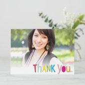 モダンありがとうおもしろいタイポグラフィトレンディーカラフル サンキューカード (スタンド正面)