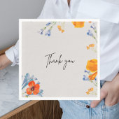 モダンありがとうフローラナスタチウムブルー植物学 スタンダードランチョンナプキン