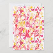 モダンありがとうレトロ抽象芸術ピンクウェー 招待状 (裏面)