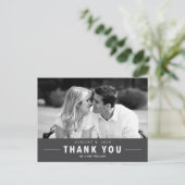モダンありがとう結婚の写真カスタムはがき ポストカード (スタンド正面)