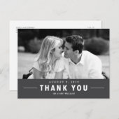 モダンありがとう結婚の写真カスタムはがき ポストカード (正面/裏面)