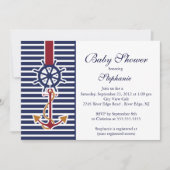 モダンいかりベビーシャワー招待状 招待状 (正面)