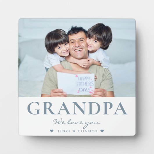モダンおじいちゃん父の日の文字カスタム写真 フォトプラーク (正面)