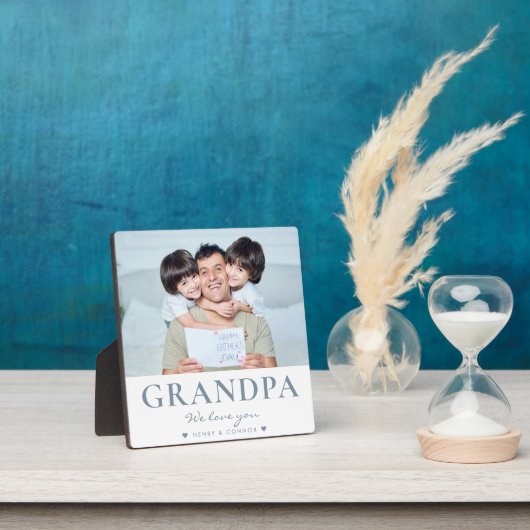 モダンおじいちゃん父の日の文字カスタム写真 フォトプラーク (インサイチュ)