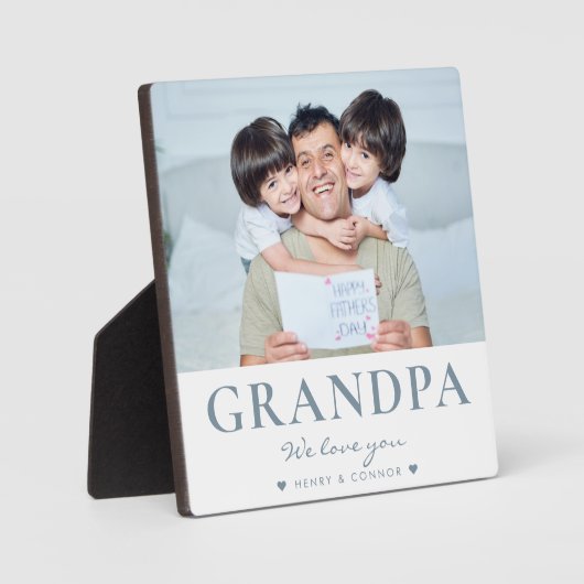 モダンおじいちゃん父の日の文字カスタム写真 フォトプラーク (正面)
