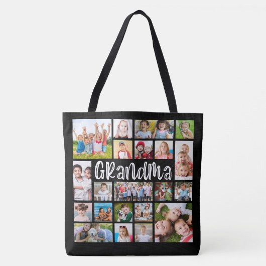 モダンおばあちゃん21フォトコラージュカスタムカラー トートバッグ (正面)