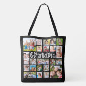 モダンおばあちゃん21フォトコラージュカスタムカラー トートバッグ (裏面)