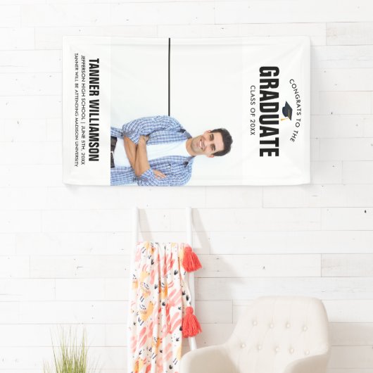 モダンおめでとうはっきりした大学院写真修了会 横断幕 (インサイチュ)