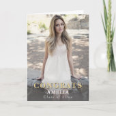 モダンおめでとうフルフォト卒業 カード (正面)