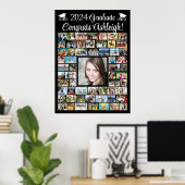 モダンおめでとう卒業生59写真コラージュカスタム ポスター (ホームオフィス)